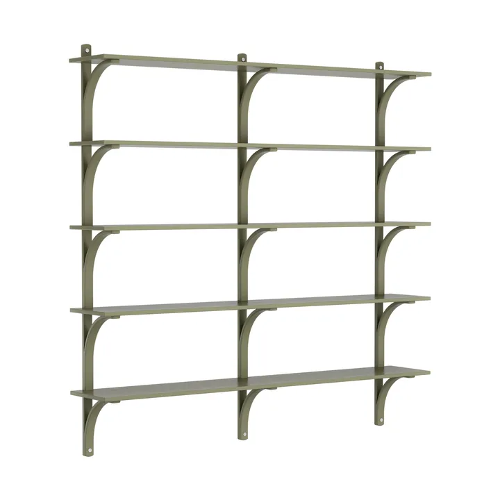 Levi hylla 5 hyllplan - Moss green-aluminium, 180 cm - Swedese