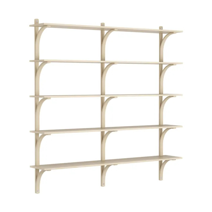Levi hylla 5 hyllplan - Naturlackerad ask-aluminium, 180 cm - Swedese