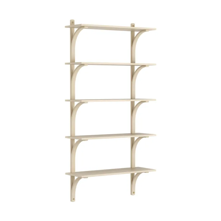 Levi hylla 5 hyllplan - Naturlackerad ask-mässing, 90 cm - Swedese
