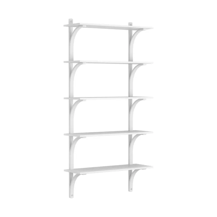 Levi hylla 5 hyllplan - Vitlaserad ask-aluminium, 90 cm - Swedese
