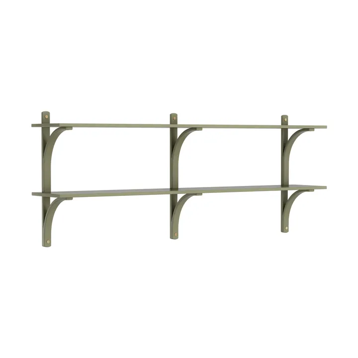 Levi hylla - Moss green-mässing, 2 hyllplan, 180 cm - Swedese