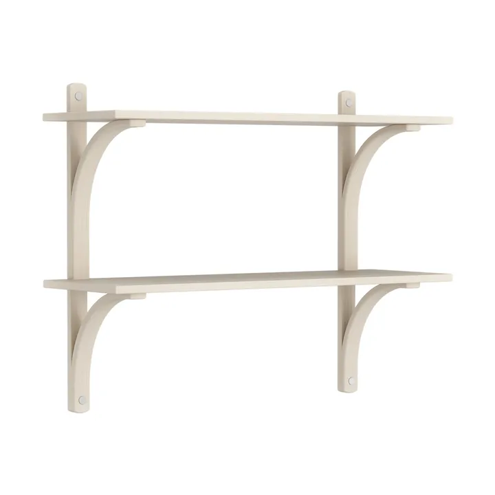 Levi hylla - Vitpig. ask-rostfritt stål, 2 hyllplan, 90 cm - Swedese