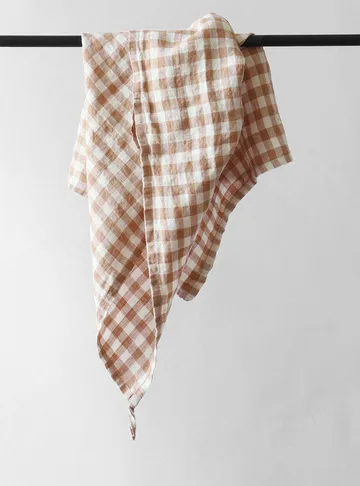 Gingham rutig kökshandduk 70x50 cm - Biscuit - Tell Me More