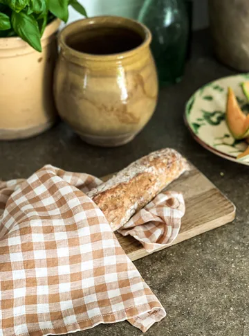 Gingham rutig kökshandduk 70x50 cm - Biscuit - Tell Me More