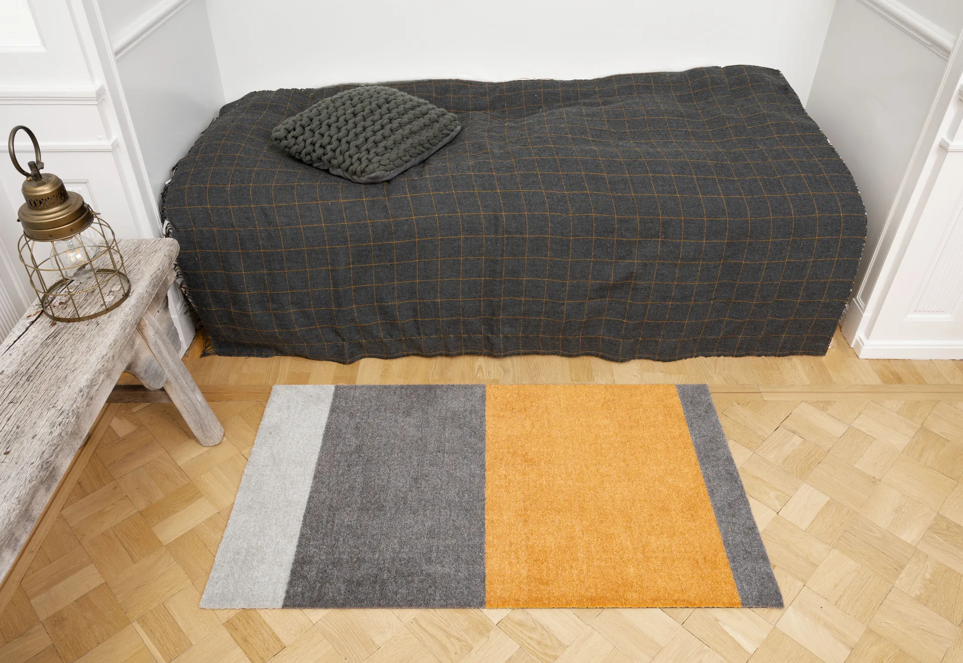Stripes dörrmatta horisontell, Grey-grey-dijon, 60x90 cm tica copenhagen