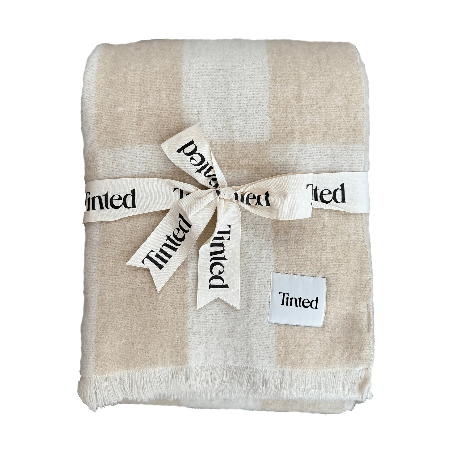 Hallin mohairpläd, Beige-off white, 130x170 cm Tinted