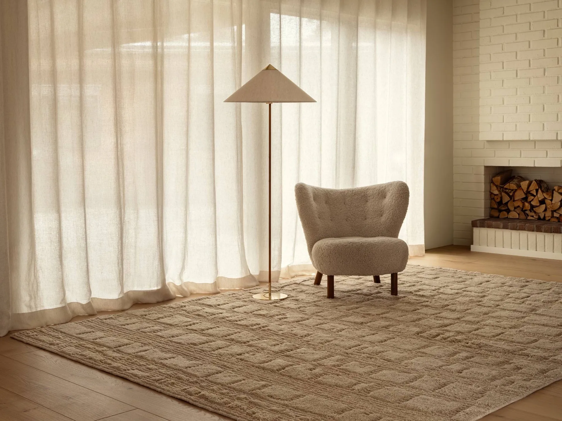 Lydahl ullmatta, Beige, 200x300 cm Tinted