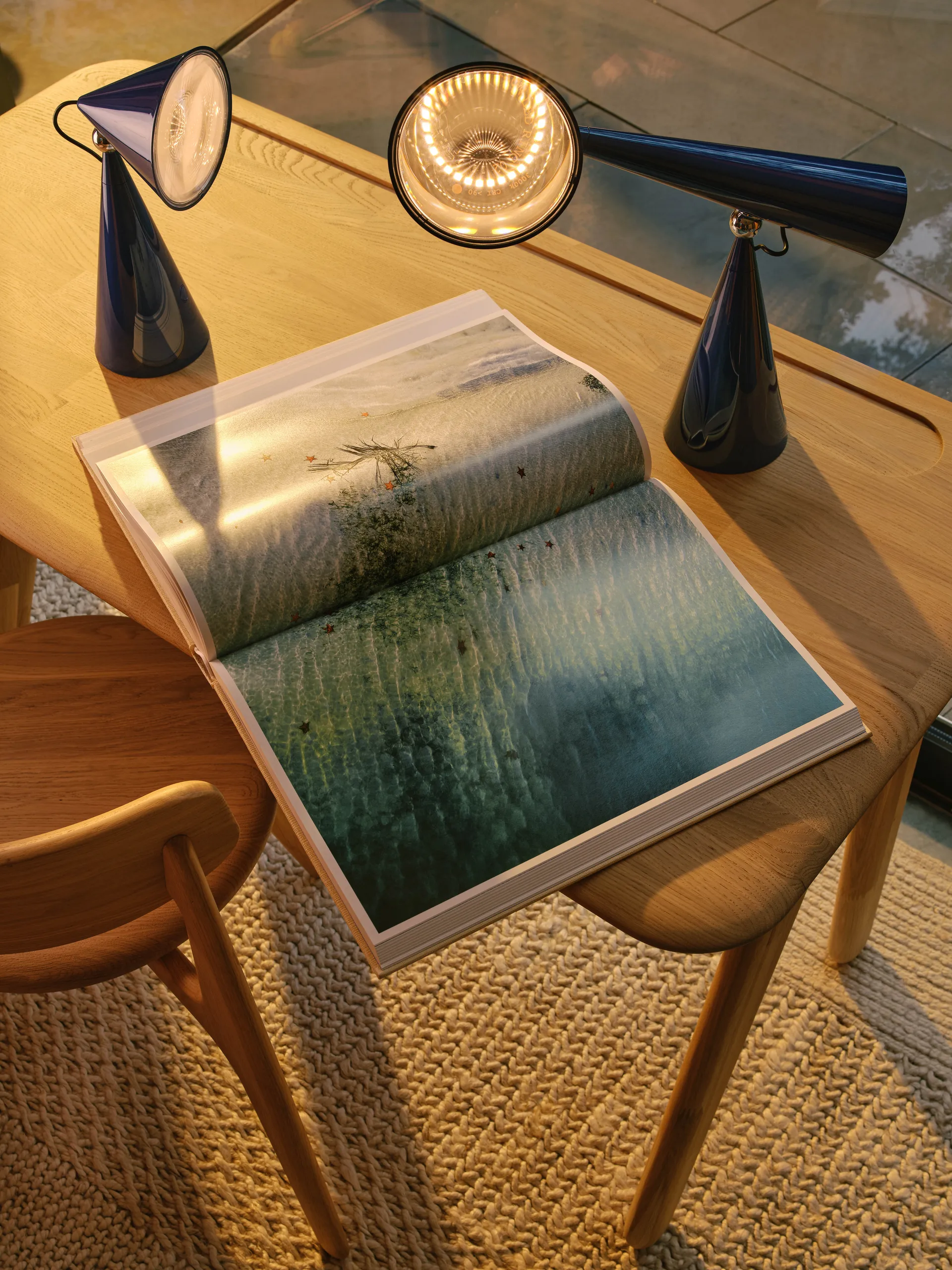 Pose Portabel LED bordslampa, Indigo Tom Dixon