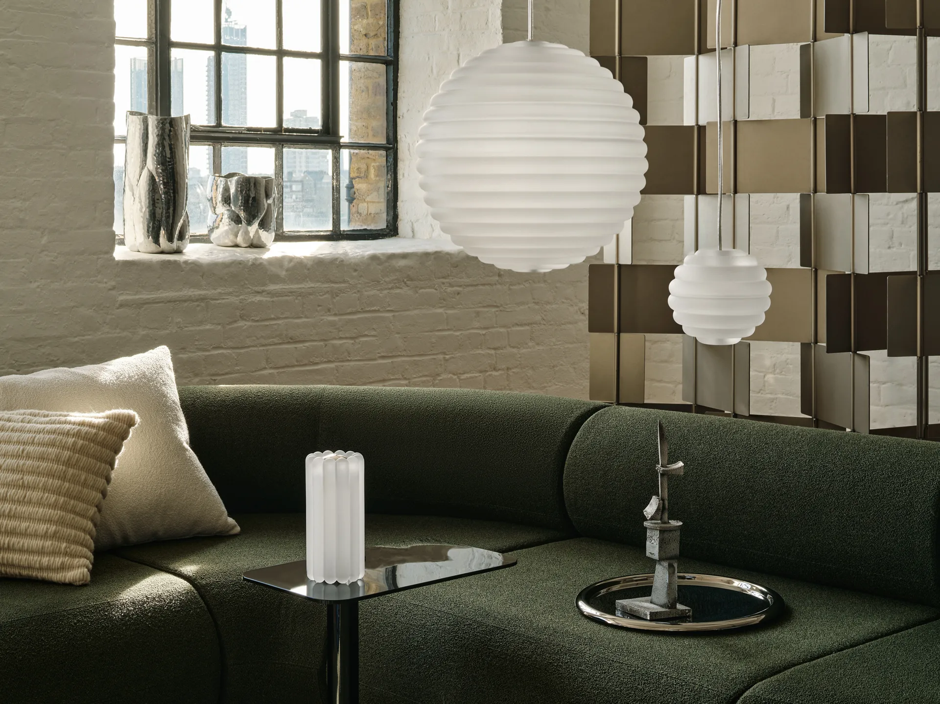 Press Sphere mini pendel LED Ø14,5 cm, Frosted Tom Dixon