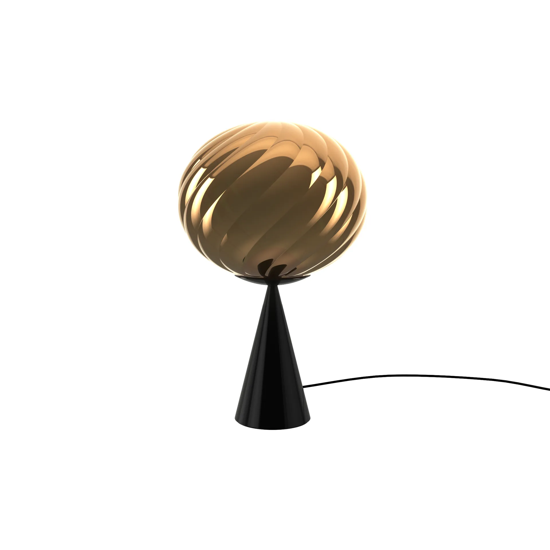 Whirl cone fat bordslampa, Gold-black Tom Dixon
