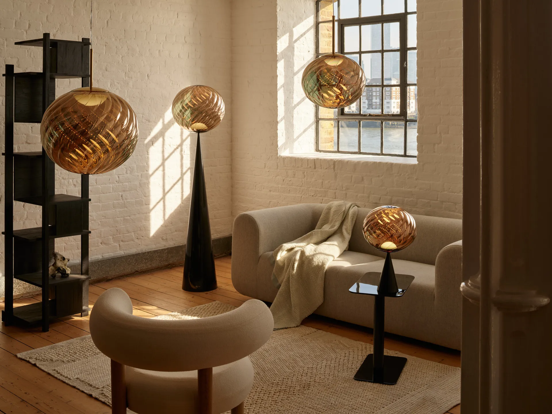 Whirl pendel Ø30 cm, Gold Tom Dixon