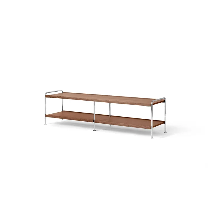 Alima NDS4 konsollhylla - Lackerad valnöt-krom, 162x42x38 cm - &Tradition