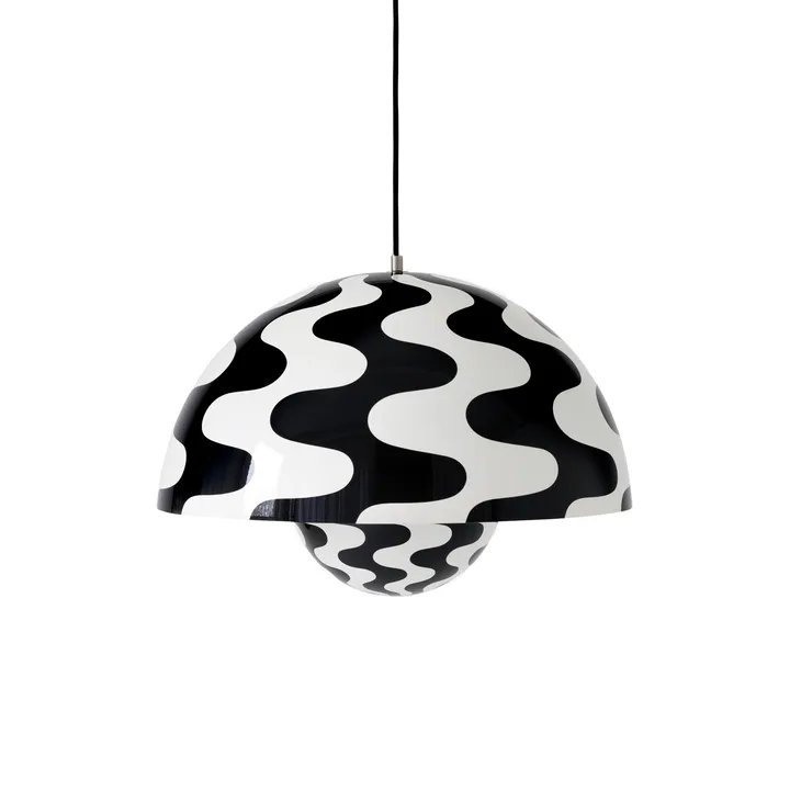 Flowerpot VP2 pendel stor - Black-white pattern - &Tradition