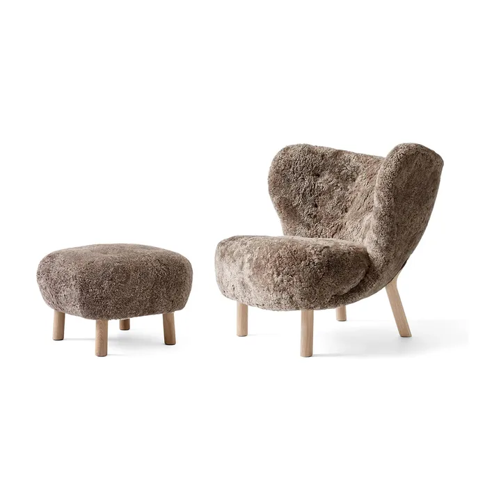 Little Petra VB1 fåtölj inkl. pouf ATD1 - Vitoljad ek- Sahara - &Tradition