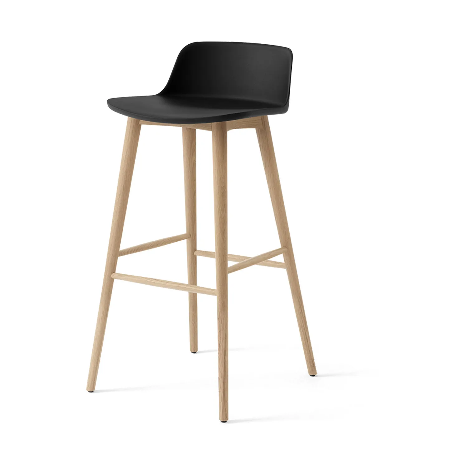 Rely HW123 barstol, Black-lackerad ek, 75 cm &Tradition