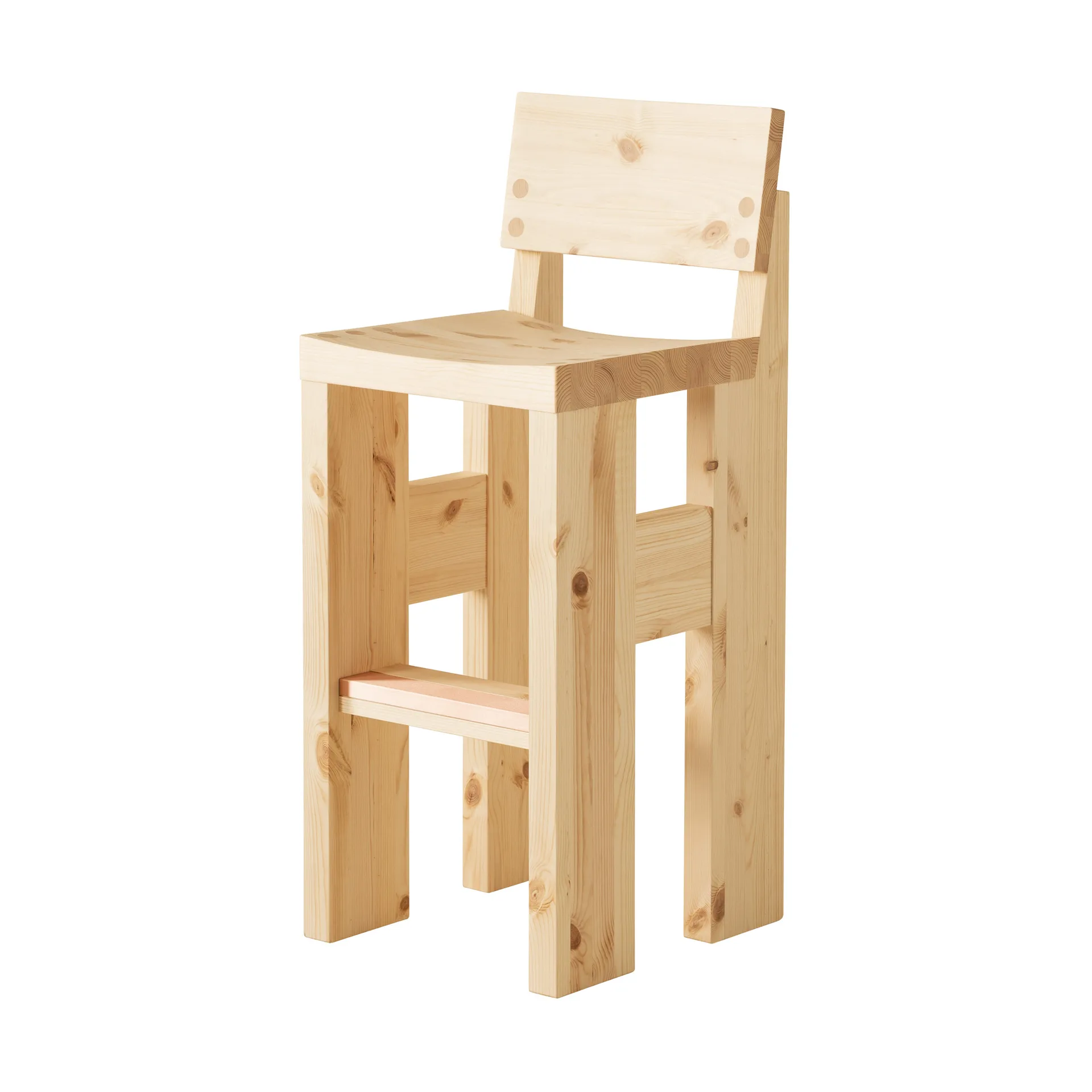 001 Bar Stool barstol, Matt oljevaxad furu, 75 cm Vaarnii