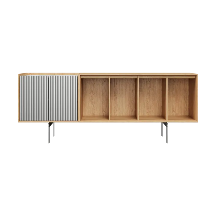 Vipp Cabinet H1 sideboard med ben - Light oak-marble, doors - Vipp