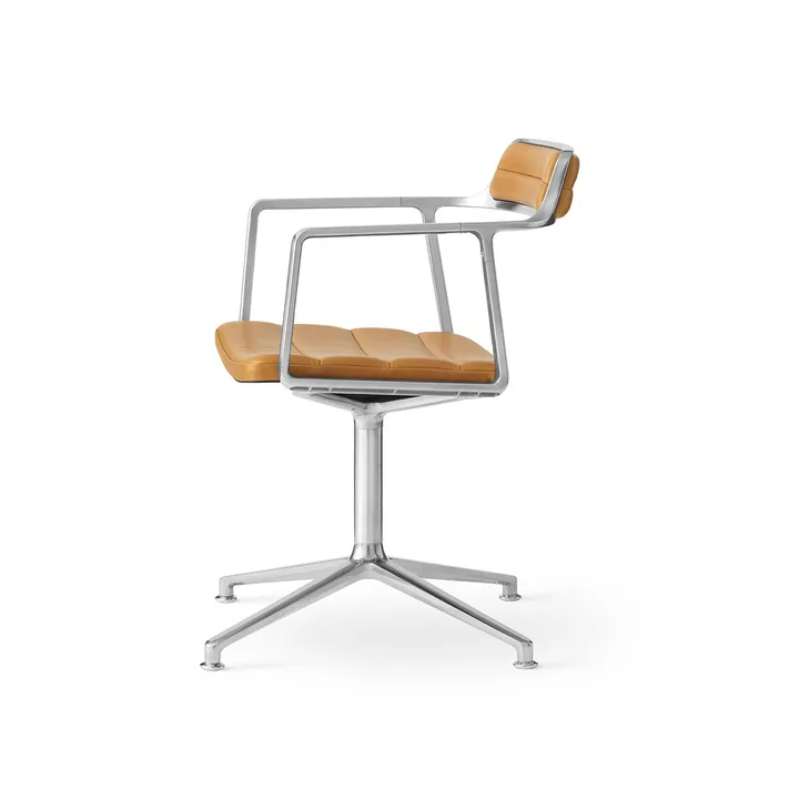 Vipp452 Swivel kontorsstol - Pol. aluminium-sand leather - Vipp