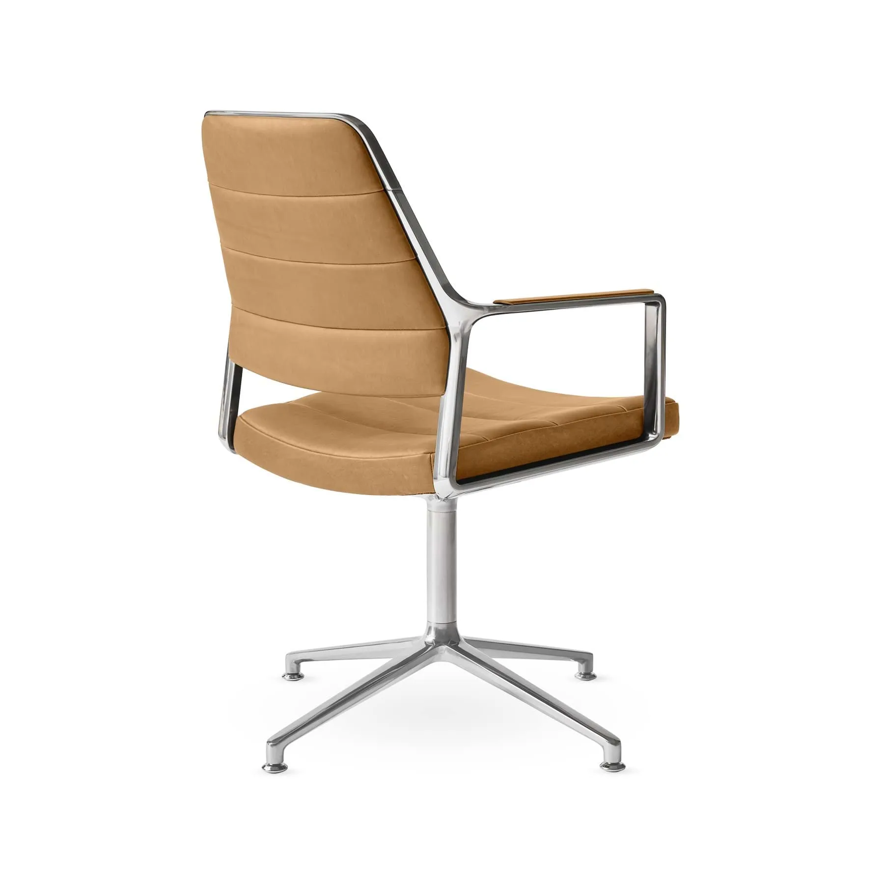 Vipp455 Swivel chair kontorsstol, Camel leather-polished aluminium Vipp