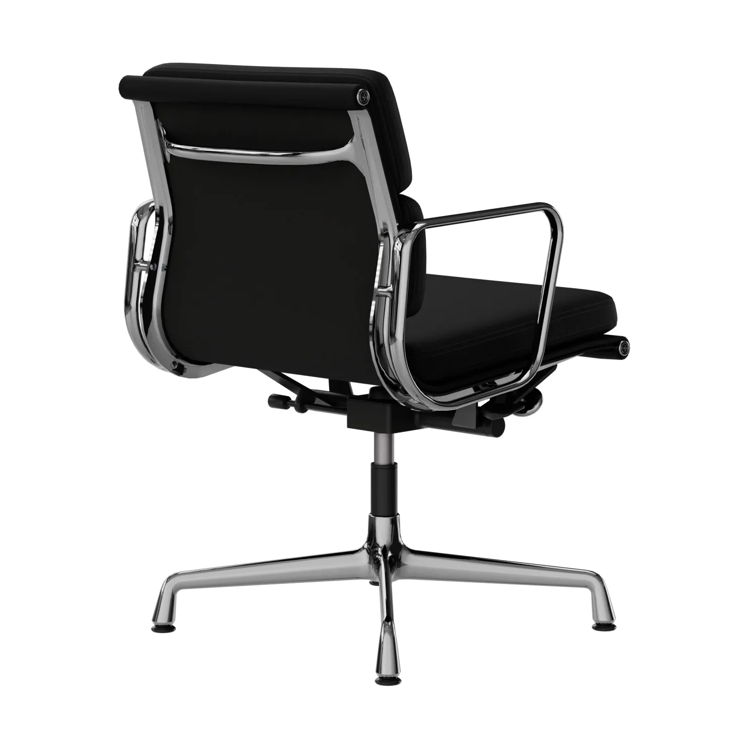 EA 231 Soft Pad Chair kontorsstol felt glides, 66 nero leather L50-chrome Vitra