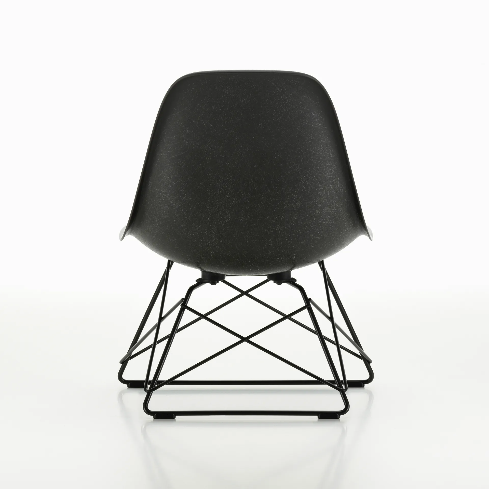 Eames Fiberglass Side Chair LSR loungestol, Elephant hide grey-deep black Vitra
