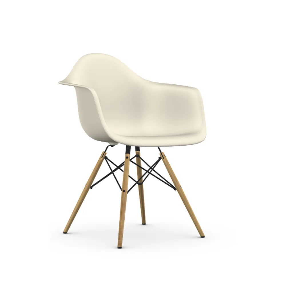 Eames Plastic Armchair RE DAW stol, 11 pebble-golden maple Vitra