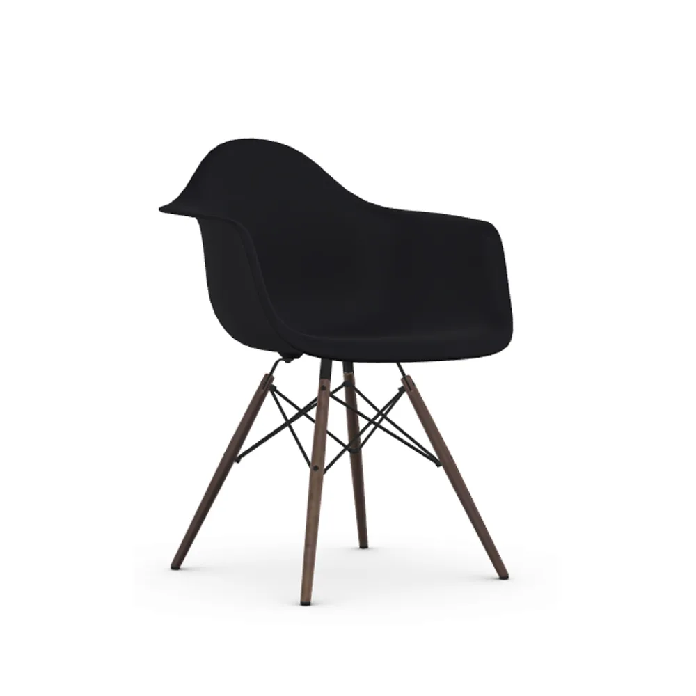 Eames Plastic Armchair RE DAW stol, 12 deep black-dark maple Vitra