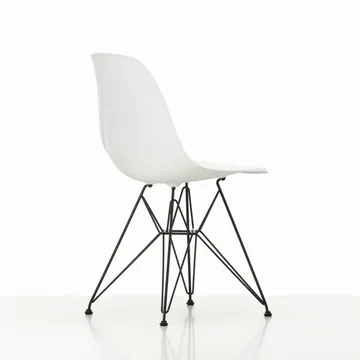 Eames Plastic Side Chair DSR Hard Glides stol  - White-Dark basic - Vitra