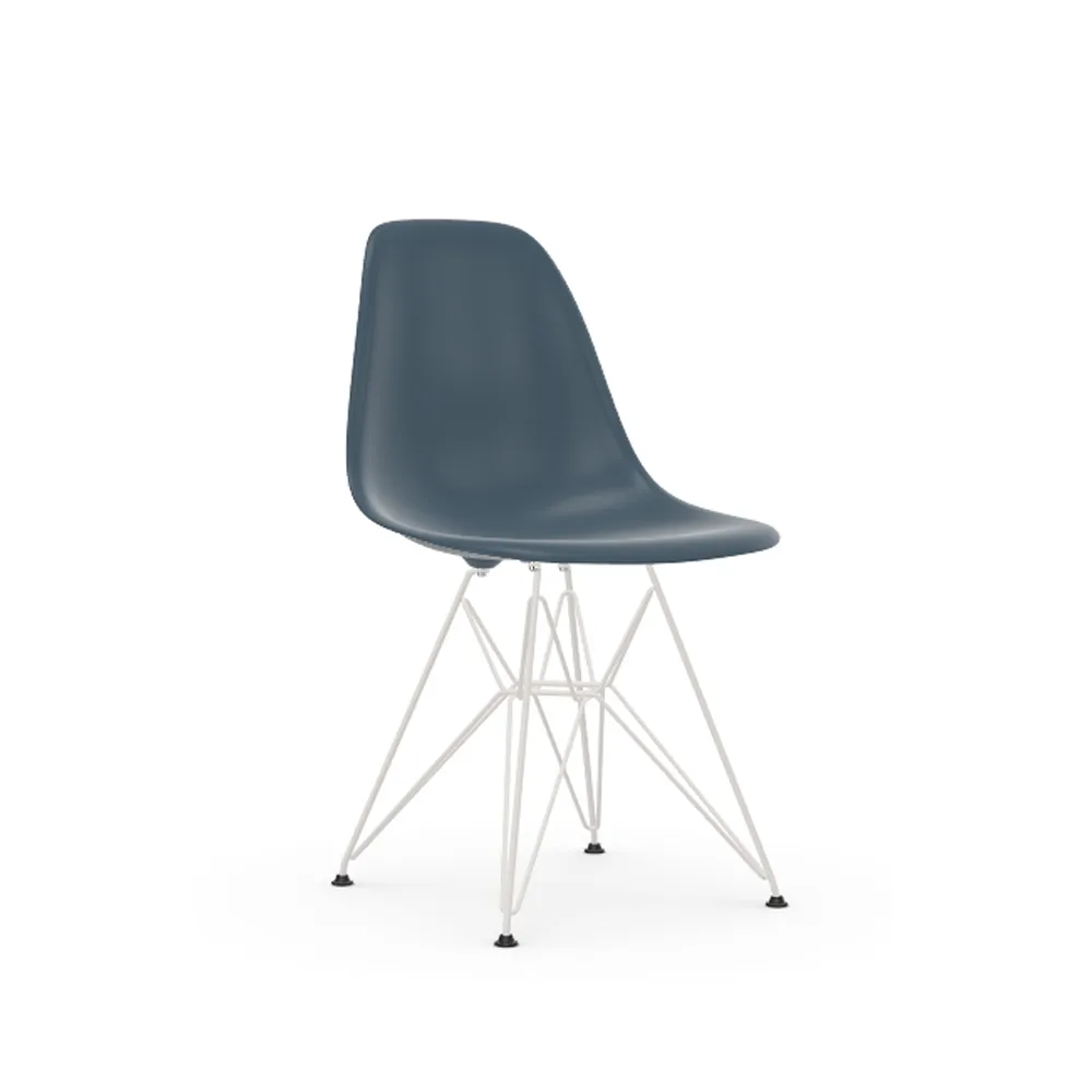 Eames Plastic Side Chair RE DSR stol, 83 sea blue-white Vitra