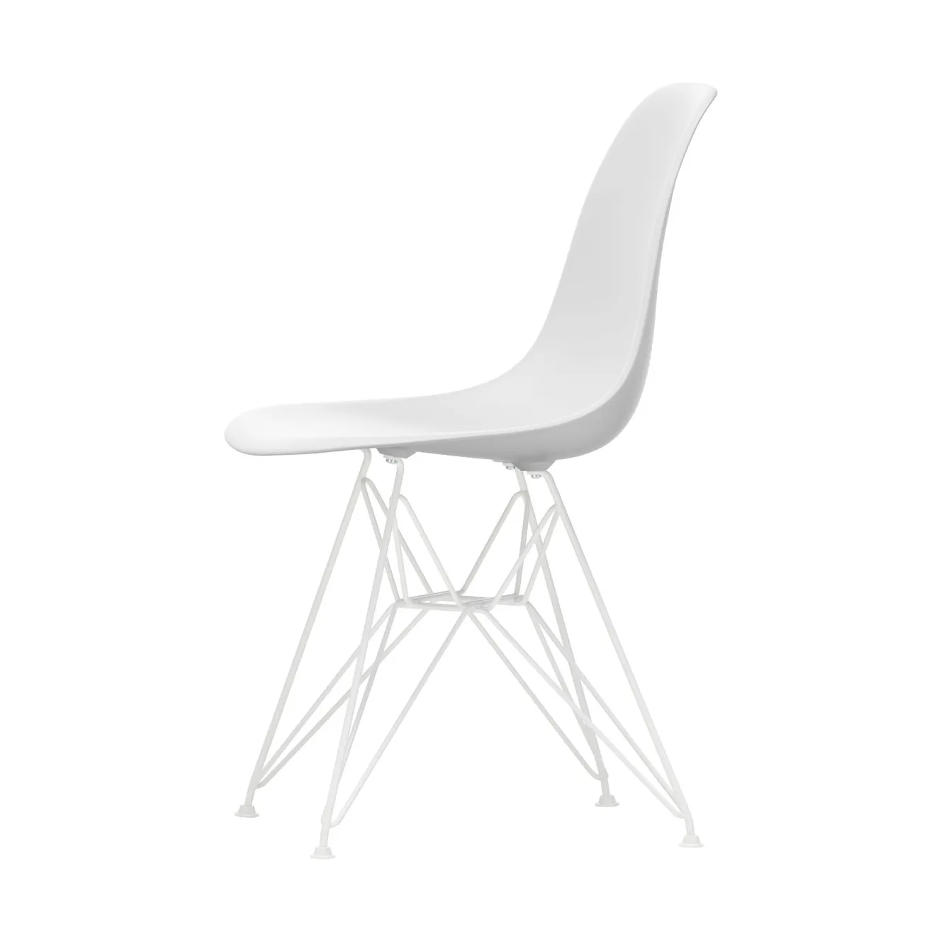 Eames Plastic Side Chair RE DSR stol, 85 cotton white-white Vitra