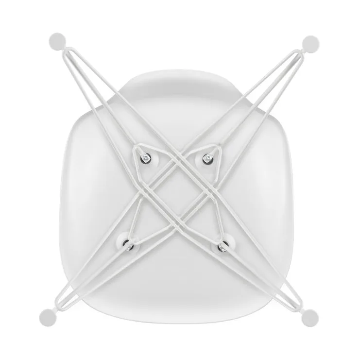 Eames Plastic Side Chair RE DSR stol, 85 cotton white-white Vitra
