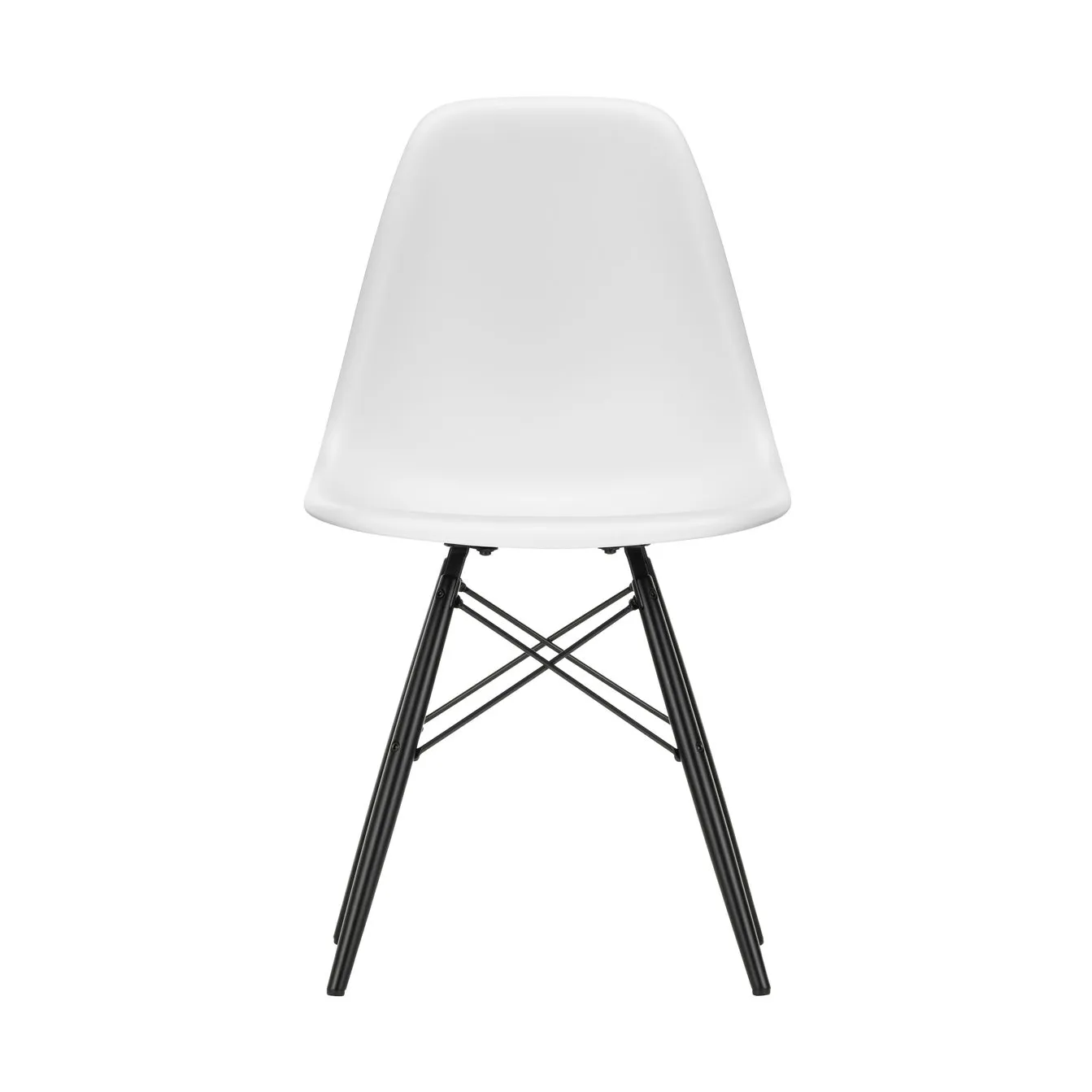Eames Plastic Side Chair RE DSW stol, 85 cotton white-black maple Vitra