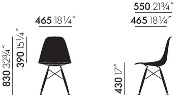 Eames Plastic Side Chair RE DSW stol - White-golden maple - Vitra