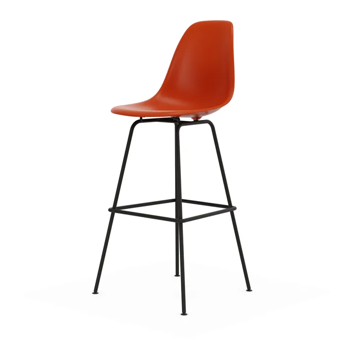 Eames Plastic Stool RE barpall - High Rust orange-black - Vitra
