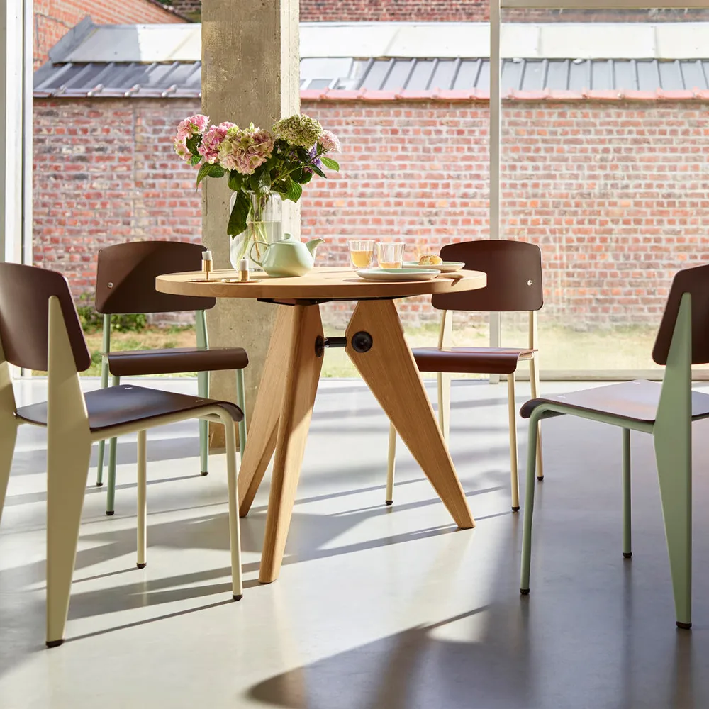 Guéridon matbord, Dark oak ø90cm Vitra