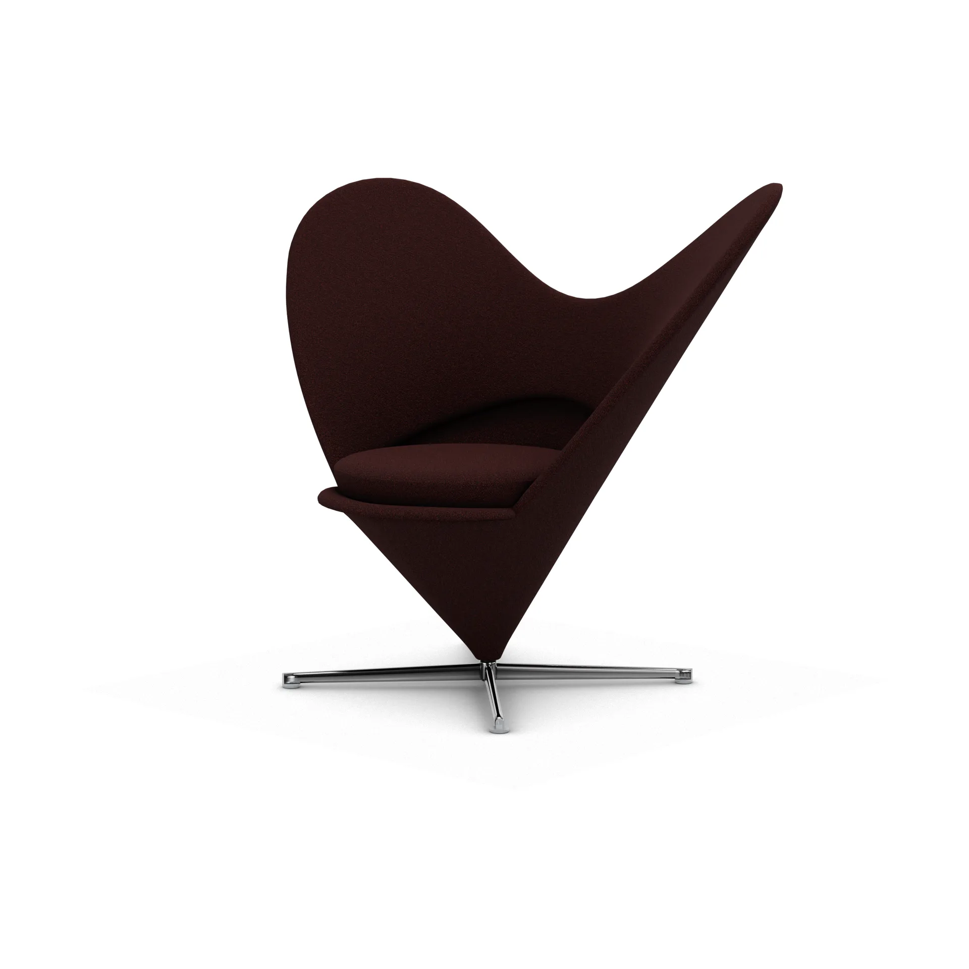 Heart Cone Chair fåtölj, Cento dark red melange-rostfritt stål Vitra