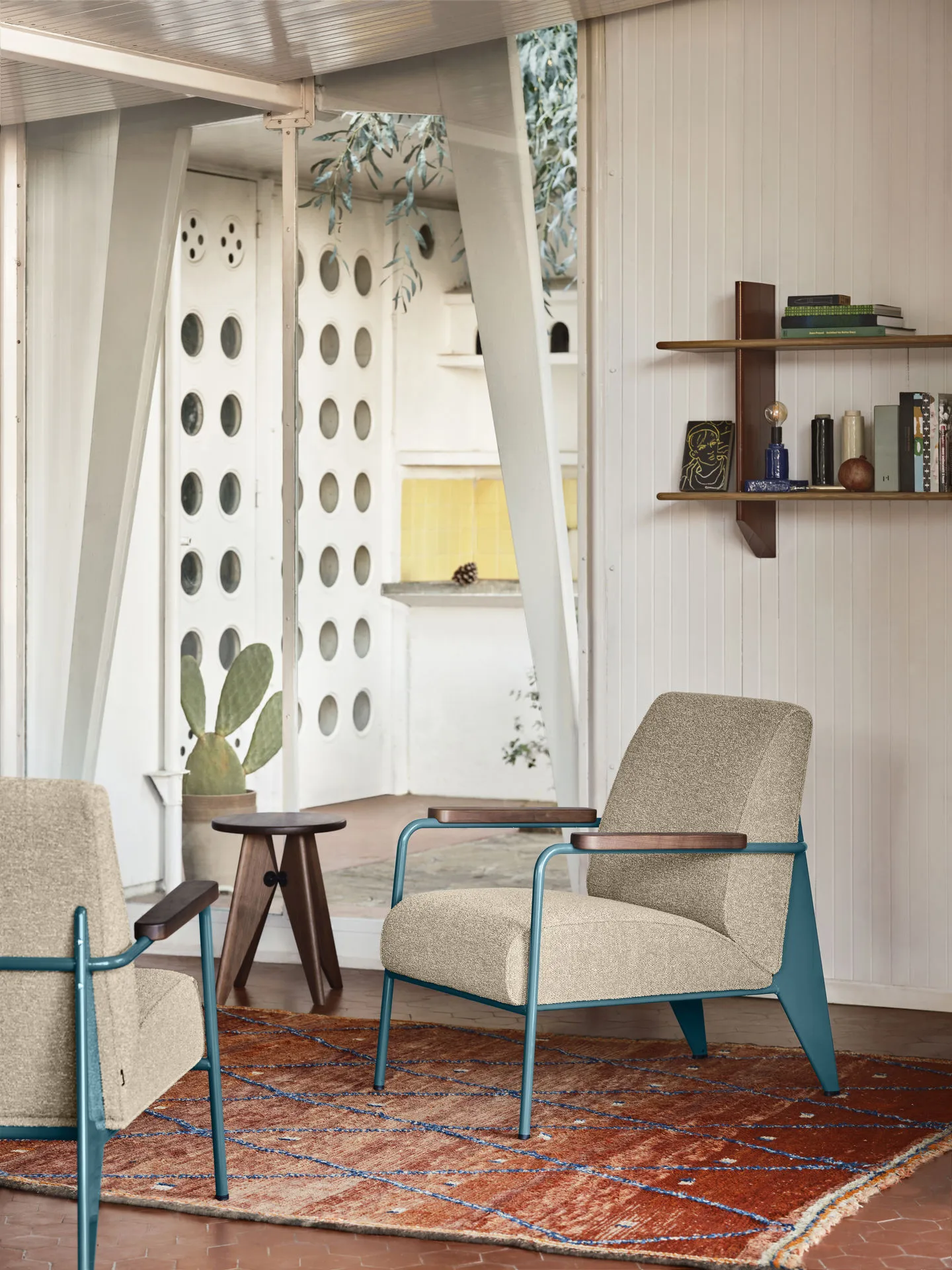 Tabouret Bois pall, Mörk ek Vitra