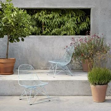 Wire Chair LKR loungestol - Sky blue 93 - Vitra