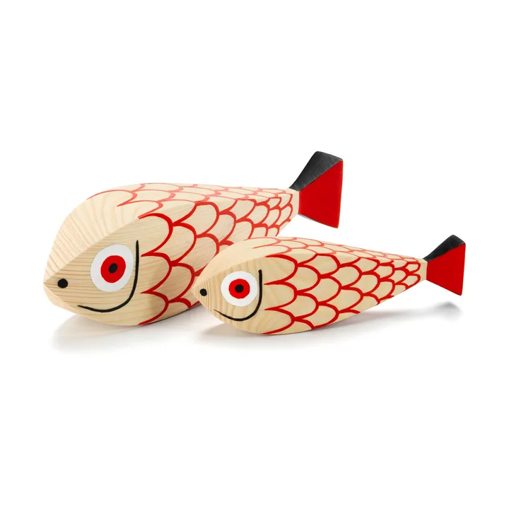Wooden Dolls - röd, mother fish & child - Vitra
