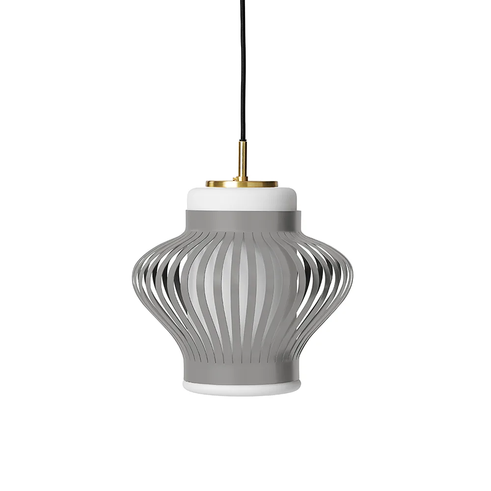 Opal Lamella pendel, sky grey, sandblästrad opal Warm Nordic