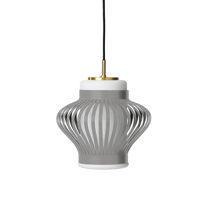 Opal Lamella pendel - sky grey, sandblästrad opal - Warm Nordic