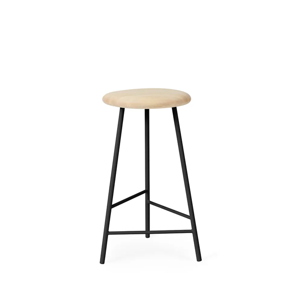 Pebble barpall, ask olja, h.65, svart stativ Warm Nordic