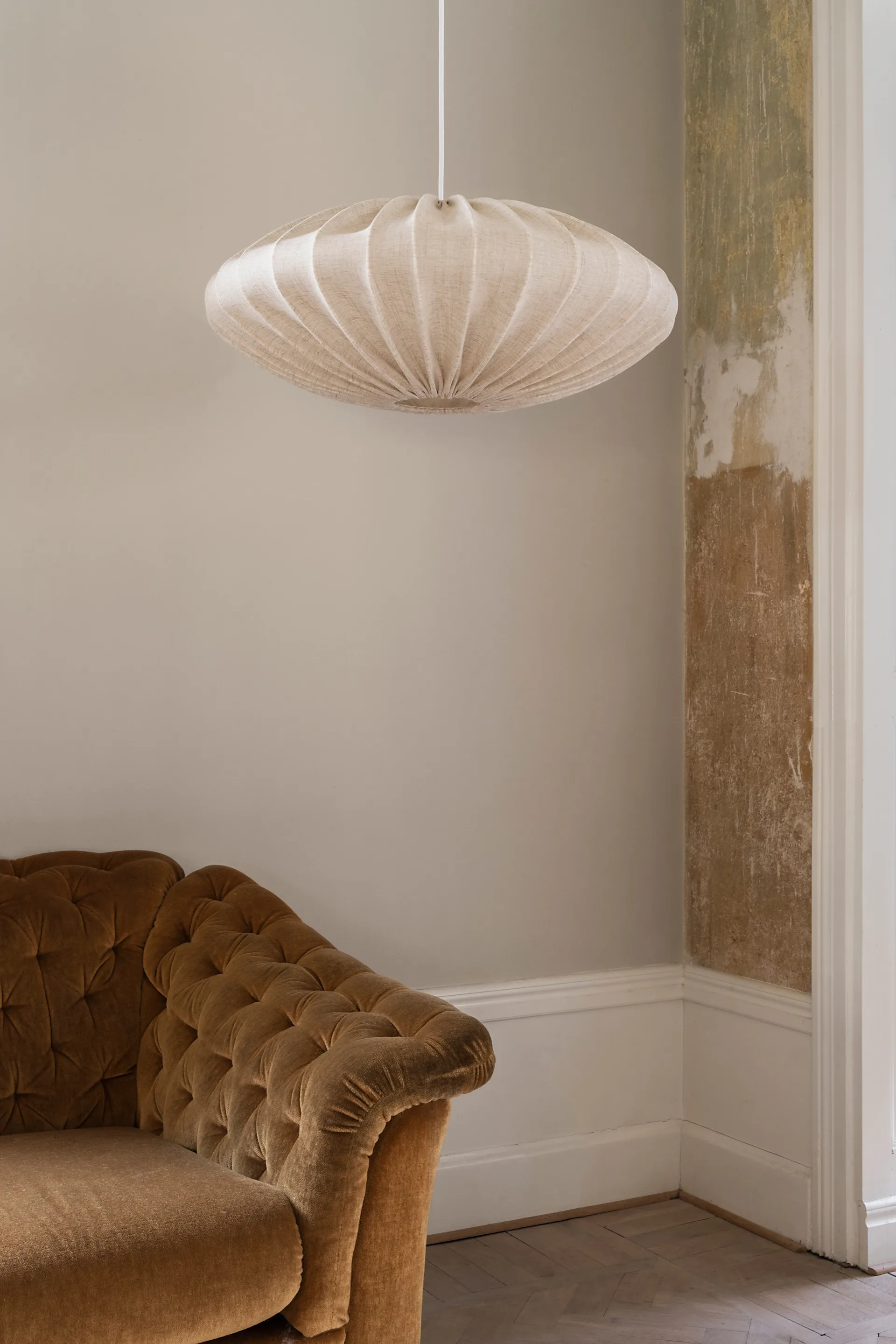 Ellipse lampskärm 65 cm linne, Natural Watt & Veke