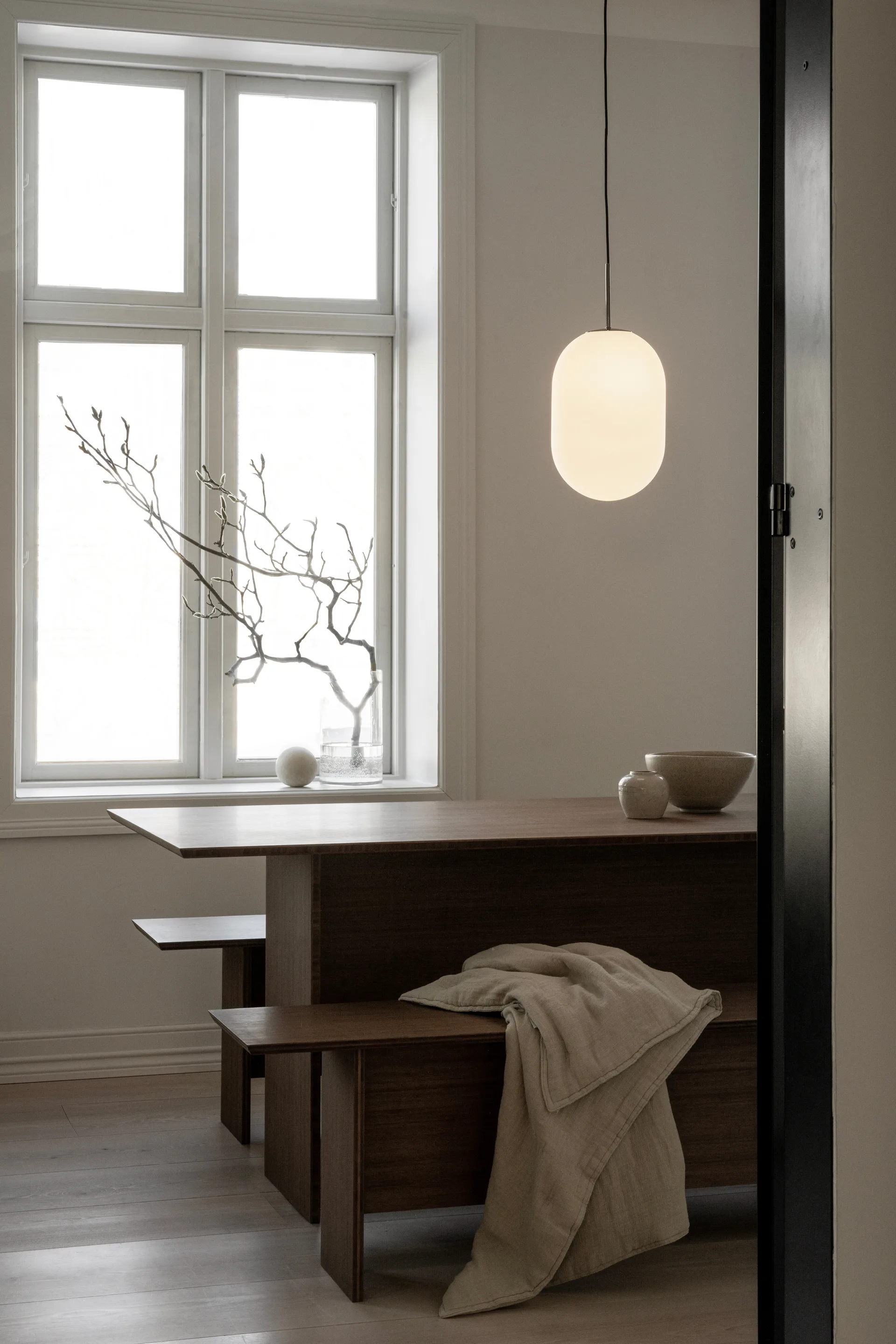 Noor pendel L Ø24 cm, White Watt & Veke