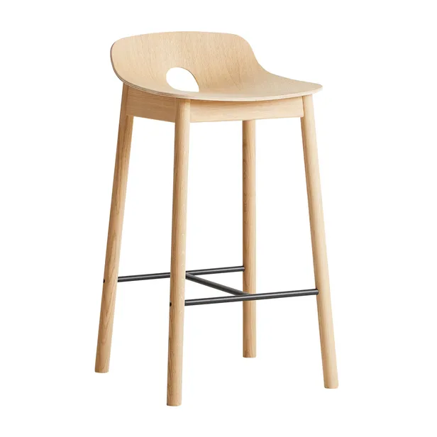 Mono barstol 65 cm - Vitpigmenterad ek - Woud